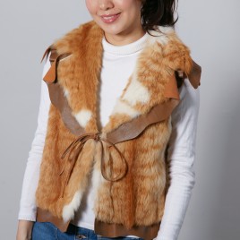 Ladies’ Leather Combo Fur Waistcoat