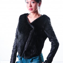 Ladies’ Fox Fur Combo Leather Jacket